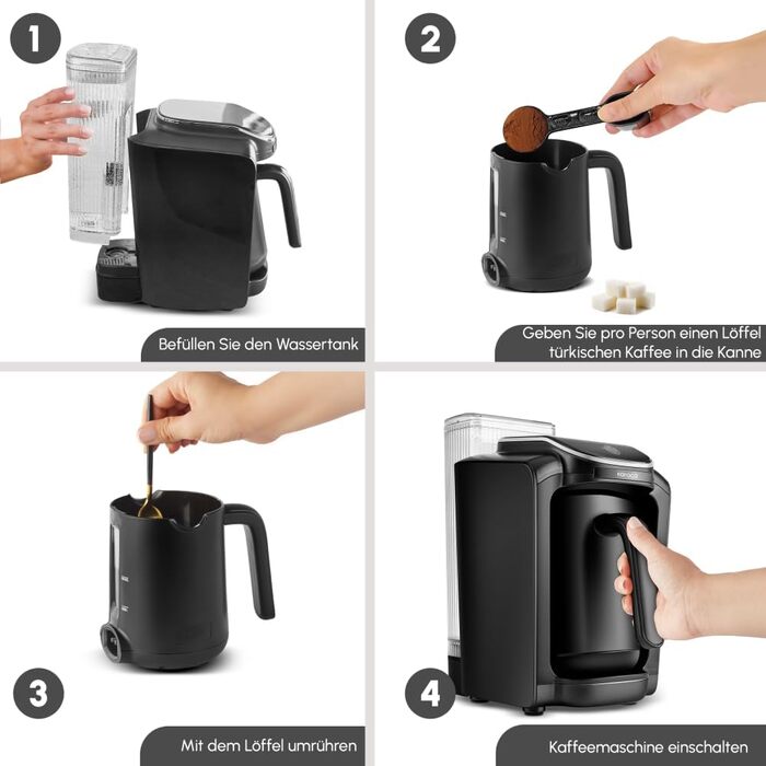 Карача Hatır Aqua: Автоматична турка для приготування кави, чорна