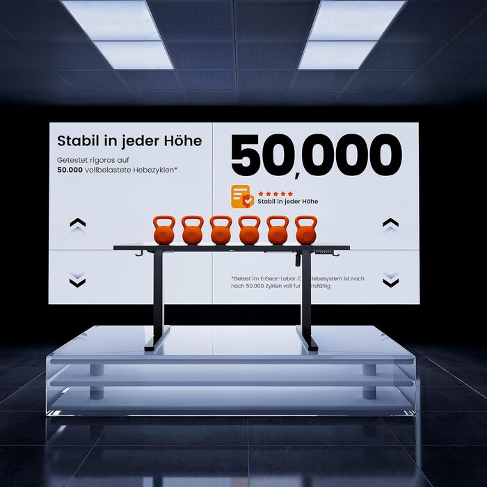 Електричний регульований стіл ErGear 160x80 см, з пам'яттю та з'єднувальною пластиною - для дому та офісу