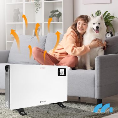 Електричний конвектор MalTec CH2000DW з термостатом, LCD-дисплеєм та таймером | 3 режими нагріву, енергозбереження