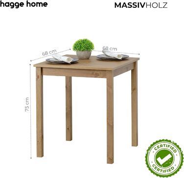 Стол Skandinavisch Holz від Hagge Home: 68x68 см, колір коричнева дуб, для кухні, їдальні, офісу, дитячої кімнати