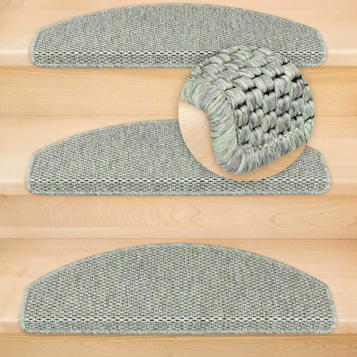 Ступінчасті килимки Kettelservice-Metzker Ґетеборг: набір 15 шт., напівкруглі, зелені