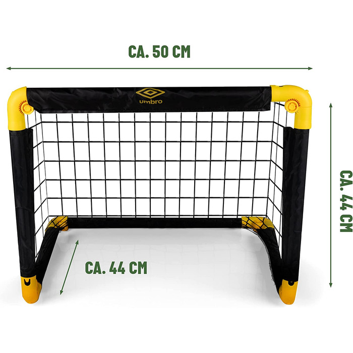 Складні футбольні ворота Umbro 2 шт 50х44 см чорно-жовті