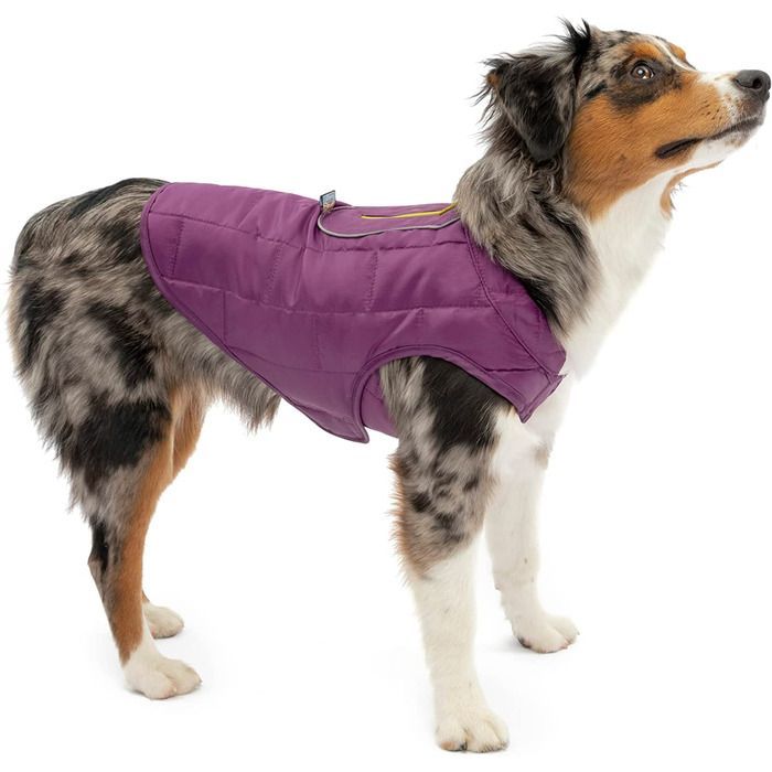 Куртка для собак Kurgo, яка часто поєднується з собачою упряжкою, водонепроникна і зручна, ідеально підходить для зими, розмір для виготовлення чорнила / морський газ /морський газ (s, сірий / фіолетовий)