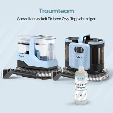 Olvy Teppichreiniger PRO: професійний пароочисник для килимів та м'яких меблів з підігрівом до 100°C, 1650W, з миючим засобом, для чищення диванів, матраців та оббивки