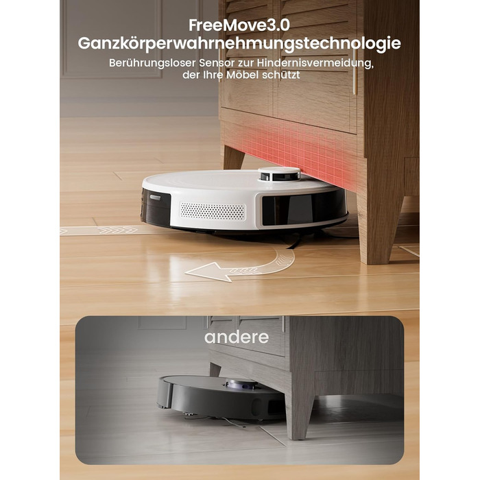 Робот-пилосос LEFANT M2 з функцією миття, багатошарове мапування, керування через APP/Alexa, Wi-Fi 2.4G/5GHz, для шерсті тварин, килимів та твердих підлог