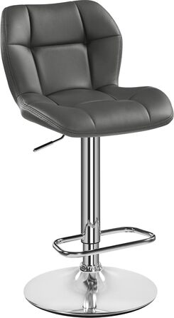 Барні стільці Yaheetech, комплект 2 шт, регульована висота, 360° обертання, з підніжкою, для кухні, чорний/сірий