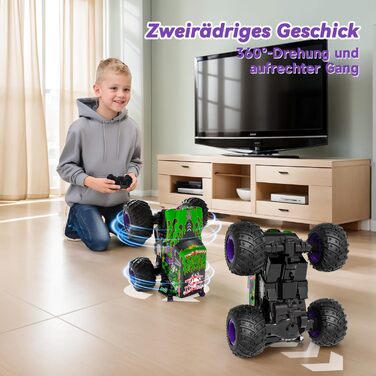 Радіокерований монстр-трак 1:20 2.4GHz, 20 км/год, зелений динозавр з підсвіткою LED та музикою для хлопчиків та дівчаток від 3 років