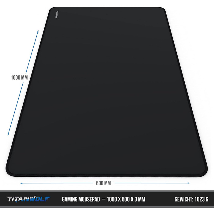 Килимок для миші TITANWOLF XXXL 1000x600mm - великий ігровий килимок з мотивами, покращена точність та швидкість