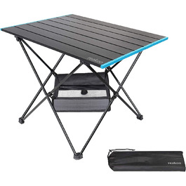 Складаний стіл для кемпінгу з алюмінієвою стільницею, надлегкий, компактний, складаний стіл для кемпінгу з сумкою для перенесення на відкритому повітрі, на пляжі, барбекю, на пікніку, на фестивалі (середній)