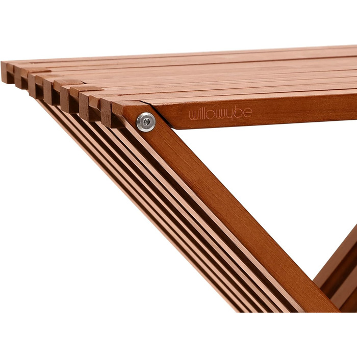 Складаний табурет для сауни та душу WILLOWYBE – водовідштовхувальна бамбукова лавка, багатоцільовий стілець для ванної кімнати та парильні (Темно-коричневий)