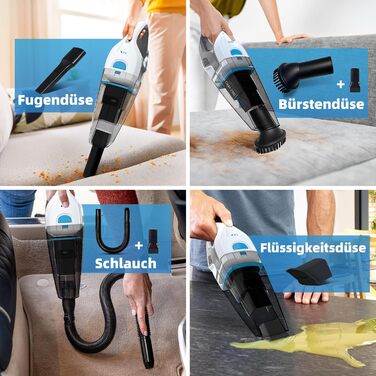 Акумуляторний ручний пилосос PowerClean 2300 для сухого та вологого прибирання з зарядним пристроєм та мийним HEPA-фільтром, безмішковий