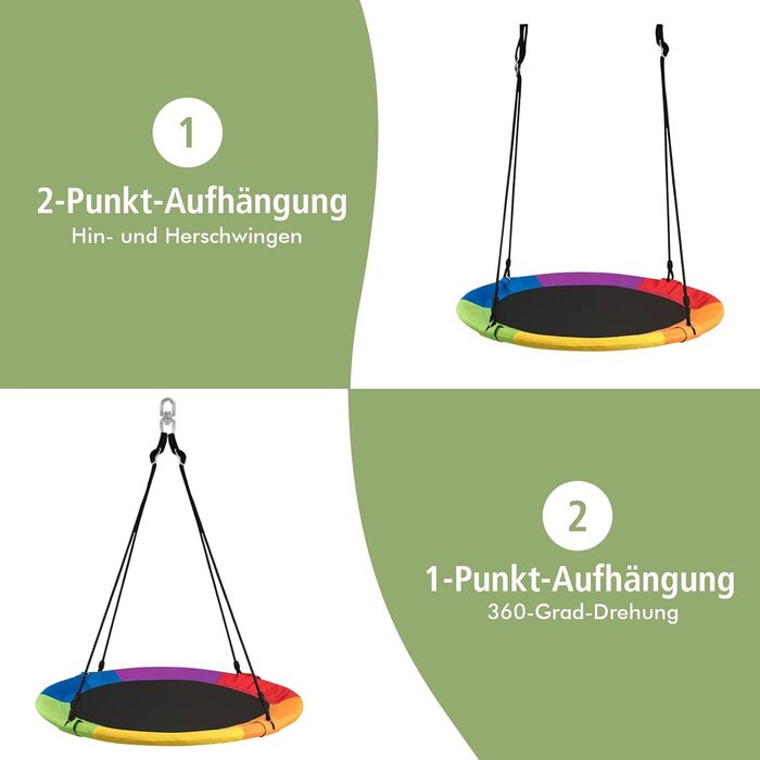 Шоукель DREAMADE для саду: регульована висота, діаметр 100 см, до 150 кг, для дітей та дорослих (кольоровий)