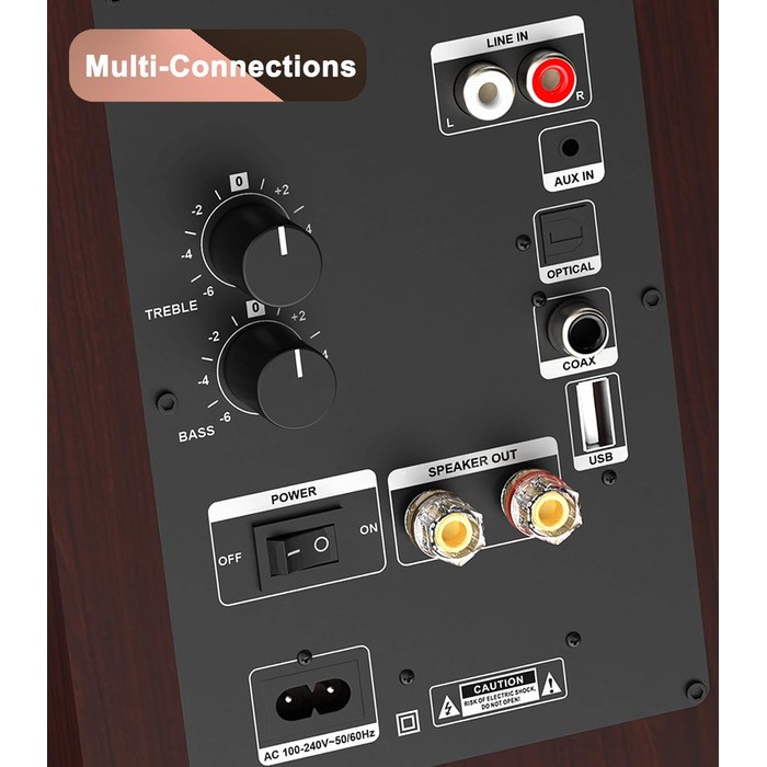 LONPOO LP-42S/LP-42M-BR: Компактні Bluetooth колонки з USB, AUX та виходом на навушники | 30W, 3-дюймовий динамік, дерев'яний корпус