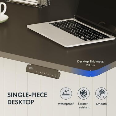 Електричний регульований стіл FLEXISPOT 120x80 см з подвійним мотором - ергономічний стоячий стіл для дому та офісу, 100 кг, тиха робота (<50 дБ), сірий + чорний