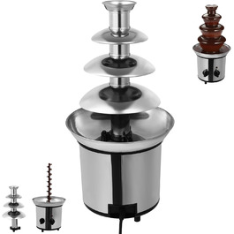 Електричний Шоколадний Фонтан ACROSSPART з 4 рівнями, функцією плавлення та підігріву, з нержавіючої сталі