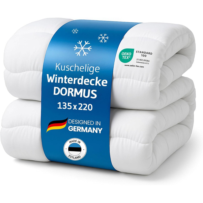 Зимова ковдра 135x200 см, Ökotex 100, тепла зимова ковдра 135 x 200, м'яка стеганий ковдра від Schlafexperten, ковдра Made in EU, дихаюча (зимова ковдра, спеціально: 135x220 см)