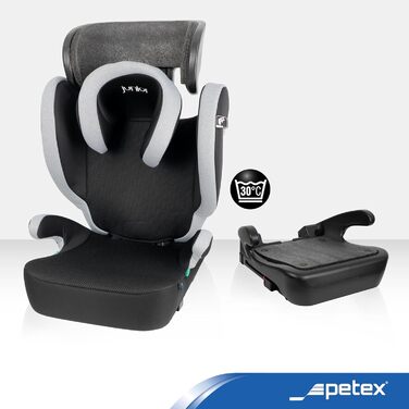 Автокрісло PETEX Auto-Kindersitz Basic Plus i-Size ISOFIX (100-150 см), сірий - безпечний дитячий автосидіння з регульованою висотою