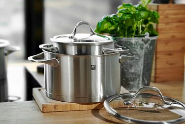 Набір каструль ZWILLING Essence 5 предметів з кришкою з термостійкого скла, індукційне дно, не покриті, нержавіюча сталь, сріблясті