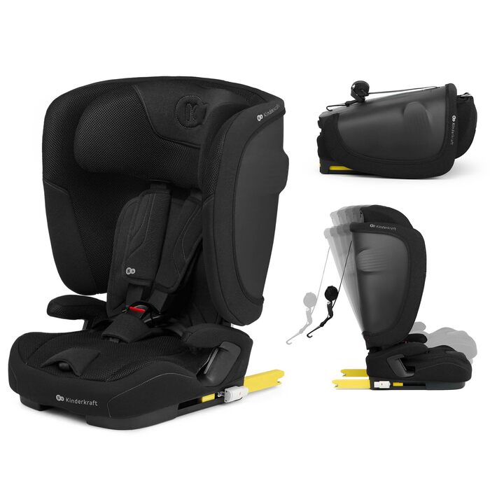 Автокрісло Kinderkraft FIX2GO i-Size 76-150 см (15 міс - 12 років), ISOFIX, Top Tether, SPS+, H-GUARD+, сіре (Black)