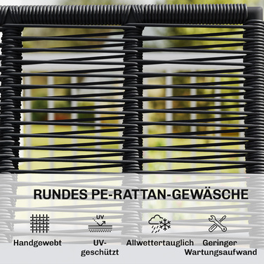 Диван садовий з подушками на 2 місця, вуличний диван для балкона, ротанговий диван з поліротангу, садові меблі 123 x 67 x 72 см, світло-сірий