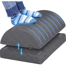 Підставка для ніг під стіл BlissTrends, регульована, з memory foam, для офісного та геймінгового крісла, ергономічна, для зняття болю в спині та попереку
