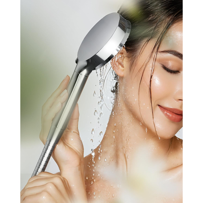 Фільтр для душу Cobbe зі шлангом, ручна лійка з 3 вугільними фільтрами, душова лійка з 6 режимами, високонапірний економний душ з фільтром від накипу для жорсткої води, видаляє 99% хлору, хром