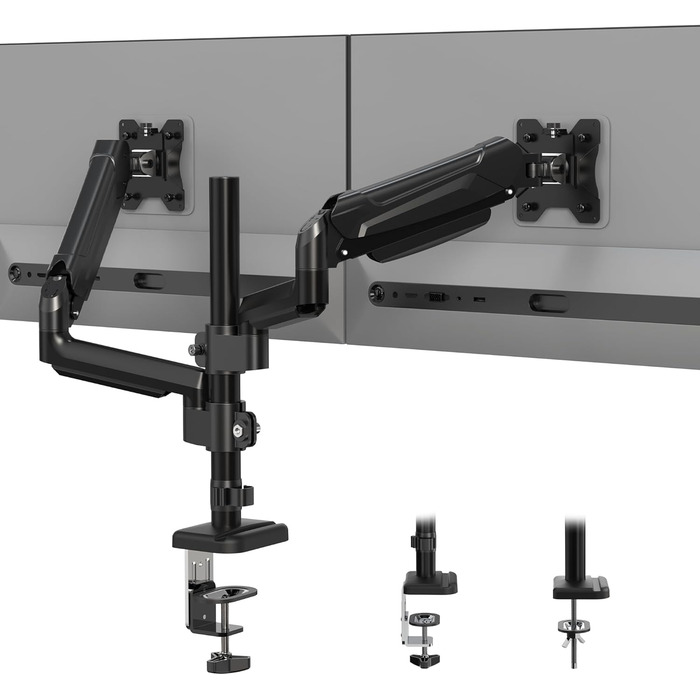 Підставка для монітора BONTEC для 2 моніторів, 13-32 дюйми, LED/LCD, 3-9 кг, регулювання висоти, нахил, поворот, VESA 75/100 мм