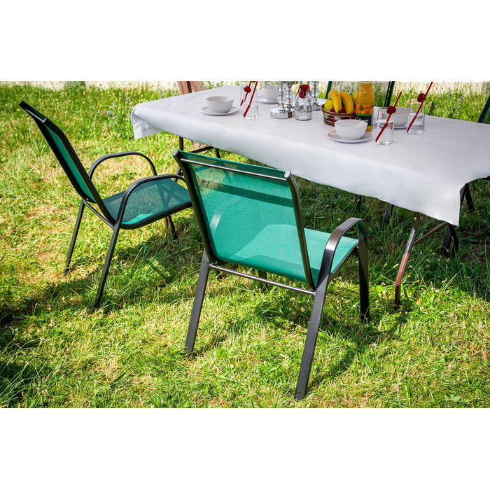 Комплект садових меблів: великий стіл (140x80) та 6 металевих стільців