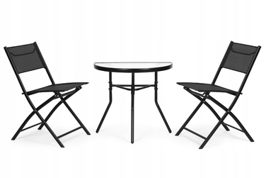 Комплект садових меблів Jumi Premium, метал, чорний, 3 предмети
