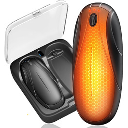 Електричний грієчка для рук 2-в-1 з магнітною основою та зарядним пристроєм, 14000mAh, 3 режими нагріву, для жінок, чоловіків, сімей, гольфу, полюванню та кемпінгу, чорний N7