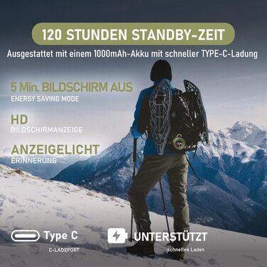 Портативний детектор CO для подорожей: міні-пристрій для виявлення CO, 120 годин роботи в режимі очікування, для кемпінгу, дому та вулиці