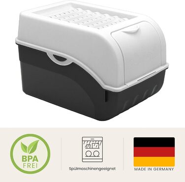 ARTECSIS Коробка для зберігання картоплі, білий колір, набір 2 шт. з кришкою, для 4 кг, з наліпками