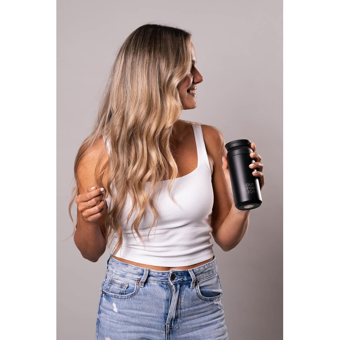 Термокружка з нержавіючої сталі 350 мл | Термокружка для кави з собою | Зі знімним кришкою, подвійні стінки, ізольована | Кава та чай з собою - туристична кружка | Зберігає тепло 4 години / холод 8 годин (Чорний Midnight)