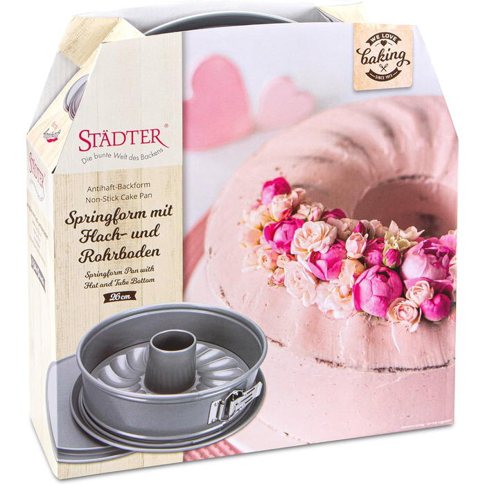 Форма для випічки Städter We Love Baking Springform 26 см, для тортів та тістечок, з антипригарним покриттям, до 250°C