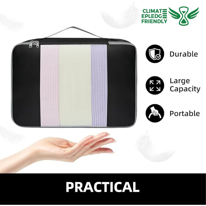 Набір органайзерів для одягу в подорожі BAGAIL, 10 шт., набір кубів для пакування речей у валізу та ручну поклажу, рожевий