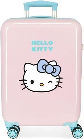 Валіза ручної поклажі Hello Kitty Wink, синій, 50x39x20 см, жорсткий пластик, 34 л, 1,8 кг, 4 колеса, кодовий замок