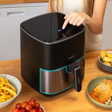 Фритюрниця без олії Cecotec Cecofry 6000 Full, 6 л, 1700 Вт, PerfectCook, 12 режимів, чорний колір