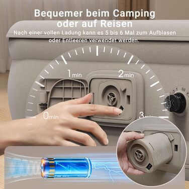 Надувне ліжко 2 персони, надувна матрац з самонадуваністю, портативний насос, антизносний та антишумовий матеріал преміум-якості. Підходить для кемпінгу або дому (одиночне).