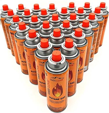 Набір газового пальника Gaskocher для кемпінгу з 8 балончиками бутану 227г, 1-ти вогонь, 2.2 кВт, Piezo запалювання, кейс