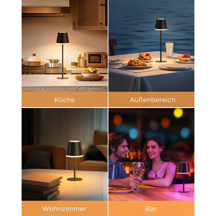 LED-лампа NIBSHOOM настільна бездротова диммируемая, 5200mAh, RGB, IP54, 2 шт.