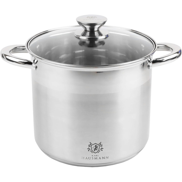 Німецький каструль з нержавіючої сталі 16л, Ø 30 см - великий каструль для супу, пасти, індукція, всі плити