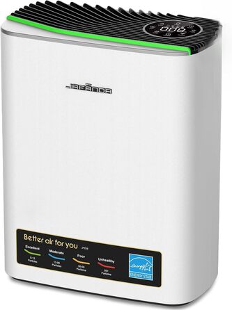 Повітряний очисник Jafända HEPA для алергіків з аромадифузером та фільтром з активованого вугілля, видаляє 99,97% плісняви, пилу, пилку, CADR 268 м³/год (сріблястий)