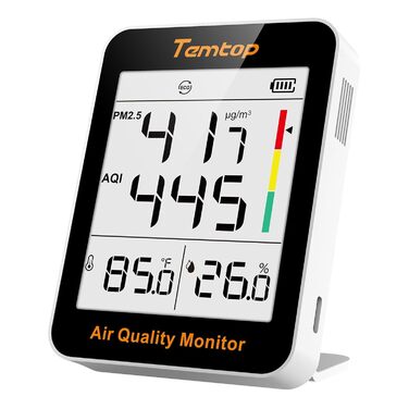 Вимірювач якості повітря Temtop S1+: PM2.5, AQI, температура та вологість. До 100 днів роботи, підключення до APP, для дому та офісу