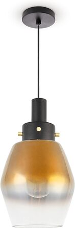 Підвісний світильник Підвісна лампа для вітальні Обідній стіл Скляний абажур Вінтажна лампа для їдальні Сучасний текстильний кабель E27, тип лампи Колір (золото, тип 2)