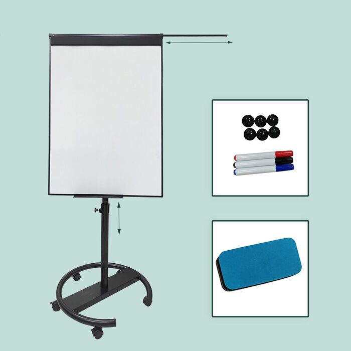 Дошка для письма Relaxdays Flipchart, 100x70 см, з двома кріпленнями