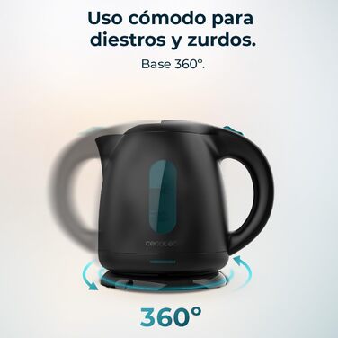 Електричний чайник Cecotec Thermosense 140 Black – 1 л, 2200 Вт, антинакипний фільтр, без BPA