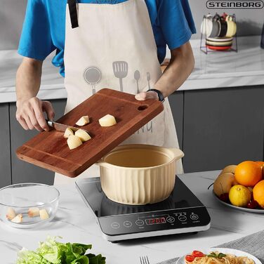Індукційна плитка Steinborg 2000 Вт з сенсорним керуванням та захистом від перегріву | Електрична плитка для кухні
