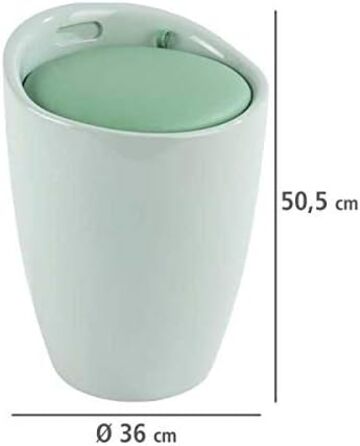 WENKO табурет для ванної кімнати Candy з місцем для зберігання та кошиком для білизни, ABS-пластик, 20 л, Ø 36 x 50,5 см