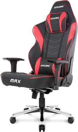 Ігрове крісло AKRacing Master Max, PU шкірозамінник, гарантія 5 років (чорний/червоний)