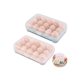 Тримач для яєць Fiyuer, 2 шт., коробка для зберігання яєць, органайзер для яєць, коробка для яєць з кришкою, може бути 30 шт.